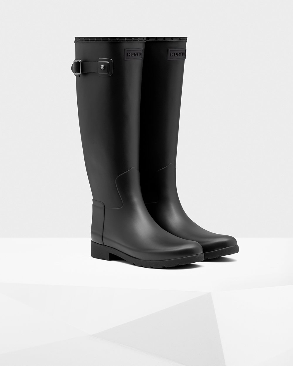 Galochas Altas Hunter Feminina Pretas - Refined Slim Fit - 09DWQZRTJ